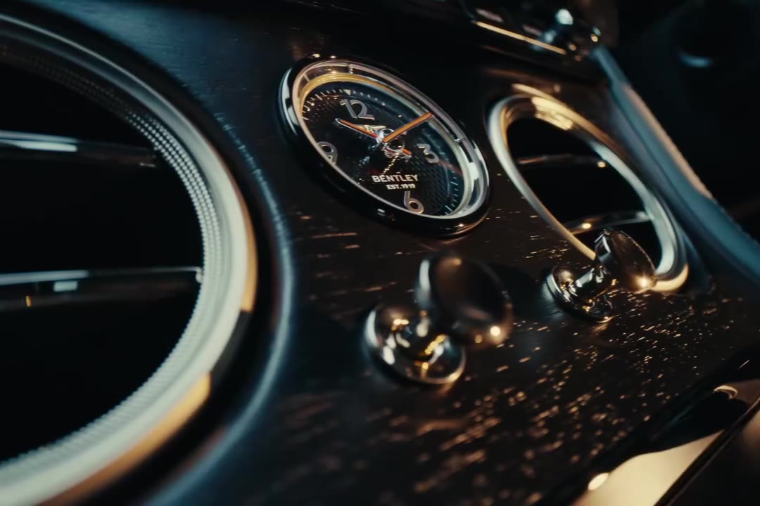 Bentley interior detailing under cinematic lighting
