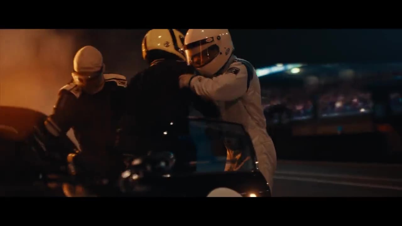 Riders in motion under cinematic night lighting